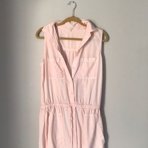 Side Stitch Peach Casual Dress